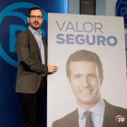El vicesecretario de Organización del PP, Javier Maroto, presenta el lema del partido para el 28-A.