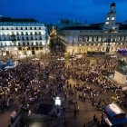 Vista de la Puerta del Sol de Madrid, anoche.