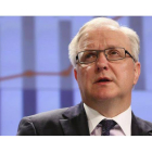 Olli Rehn, durante una rueda de prensa.