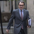 El 'president' Artur Mas, a la entrada del Consell de Govern.