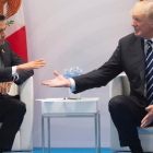 Trump (derecha) y Peña Nieto, en un encuentro durante la cumbre del G-20 en Hamburgo, el 7 de julio.