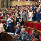 Los diputados de Ciudadanos, PSC y PPC abandonaron el Parlament para no votar la ley del referéndum. TONI ALBIR