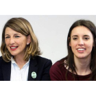Irene Montero, ayer, tras anunciar su embarazo. SALVADOR SAS