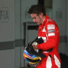 Fernando Alonso al término de la etapa de clasificación en Interlagos.