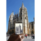 Con una aplicación en el móvil es posible ver una imagen de cómo era la Catedral antes de la gran restauración del XIX.
