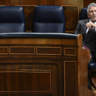 Fernando Grande-Marlaska en la sesión de control al Gobierno, el miércoles, en el Congreso de los Diputados. FERNANDO VILLAR