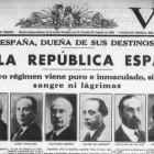 Portada del diario 'La Voz' del 14 de abril de 1931 que el socialista José Antonio Pérez Tapias ha colgado en Twitter.