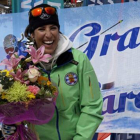 Carolina Ruiz, durante el homenaje que ha recibido en Sierra Nevada por su retirada de la alta competición.