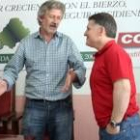 El secretario provincial minero, Alberto González Llamas, y el comarcal de CC.OO, Antonio Bas, ayer