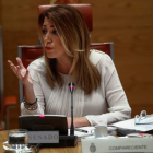 La presidenta de Andalucía, Susana Díaz, ayer en el Senado. EMILIO NARANJO