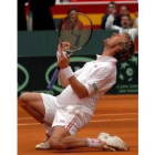 Ferrero celebra la consecución del punto definitivo para la eliminatoria, liberando toda la tensión