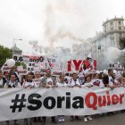 Un momento de la protesta de ayer en Madrid. JUAN LÁZARO