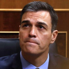 El presidente del Gobierno, Pedro Sánchez, en el Congreso.