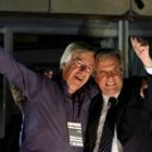 Tabaré Vázquez y su futuro ministro de Economía celebran su victoria