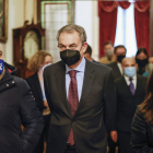 El expresidente del Gobierno José Luis Rodríguez Zapatero, en La Coruña. CABALAR
