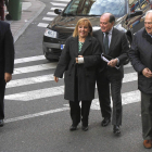 Agustín Rajoy, Isabel Carrasco, Villanueva y Guillermo García, ayer antes del acto sectorial