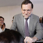 Mariano Rajoy hoy, en la Convención Nacional del PP en Valladolid