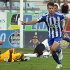 Mayordomo, anotando un gol, fue el autor del tercero de la Deportiva el pasado sábado.