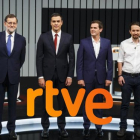 Los candidatos del debate de RTVE en las pasadas elecciones generales.
