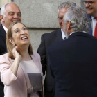 La ministra de Fomento en funciones, Ana Pastor, a su llegada esta mañana al Congreso de los Diputados donde hoy se constituyen las Cortes de la XII legislatura.