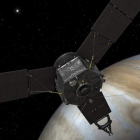 Imagen de la Nasa de la nave Juno llegando a la órbita del plantea Júpiter. NASA