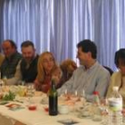Isabel Carrasco, en el centro, presidió la cena de Navidad de los populares de la comarca
