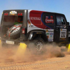 Jesús Calleja, con el Jeep 232, en un momento de una jornada muy exigente para los pilotos.