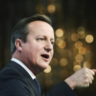 El primer ministro británico, David Cameron, ofrece un discurso en la conferencia anual de la Confederación de la Industria Británica en Londres (Reino Unido).