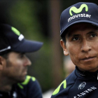 Quintana y Valverde, en la presentación de equipos del Tour 2016.