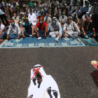 Protesta en Nablús por el acuerdo entre Israel y Emiratos. ALAA BADARNEH