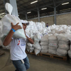 Cargamento con ayuda humanitaria para Venezuela en un centro en Cúcuta. MAURICIO DUEÑAS