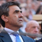 Victorino Martín hijo, en Las Ventas, con su padre al fondo. V.M.