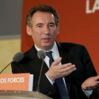 François Bayrou durante la presentación de su candidatura en Poitiers