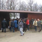 Un grupo de turistas a punto de acceder a la cloaca romana el sábado por la mañana