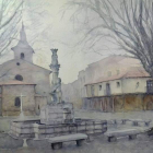 Una de las acuarelas del artista leonés Juan Fernández.