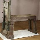 La guillotina con la que se asesinó a Sophie y Hans Scholl durante la resistencia contra el nazismo en Alemania, en el Museo Nacional de Bayerisches, en Múnich.