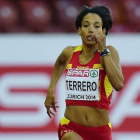 Indira Terrero, durante la prueba de 400 metros de los Campeonatos de Europa disputados en Zúrich.
