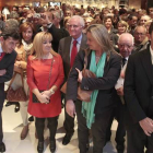 Jaime González, Isabel Carrasco, Avelino Abajo, Mariel Padín y el delegado del Gobierno de Galicia, el bañezano Samuel Juárez, en un momento de la recepción con los leoneses de La Coruña.