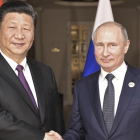 Xi Jinping y Vladimir Putin en Johanesburgo. /