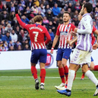 Griezmann celebra uno de sus goles en Valladolid.