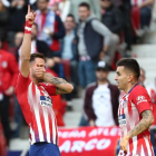 El atlético Saúl celebra el 1-0 ante el Leganés.