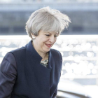 La primera ministra británica, Theresa May, llega a la reunión con Sturgeon. ROBERT PERRY