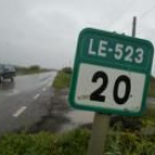 La carretera autonómica LE-523 que une Mansilla y Valencia de Don Juan