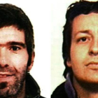 on Lizarribar Lasarte, d,de 36 años, y Rubén Gelbentzu González,iz., de 35, a quienes la Guardia Civil considera integrantes de un comando legal de ETA implicado en cuatro atentados.