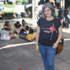 Pilar Cea en el Campus de la Universidad de León.