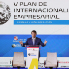 Mañueco en la presentación del V Plan de Internacionalización Empresarial, ayer en Medina. JOSÉ C. CASTILLO