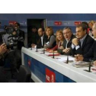 Pajín, Blanco, Zapatero y Chaves en la reunión del Comité Federal del PSOE