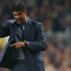 Frank Rijkaard durante un partido del Barcelona