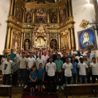Los integrantes del club berciano visitaron a la patrona y a las monjas. ANA BARREDO
