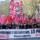 Manifestación de CCOO y UGT en Madrid.